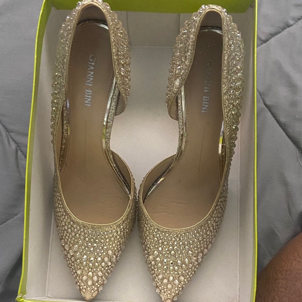 Gianni Bini Gold Embellished Heels
